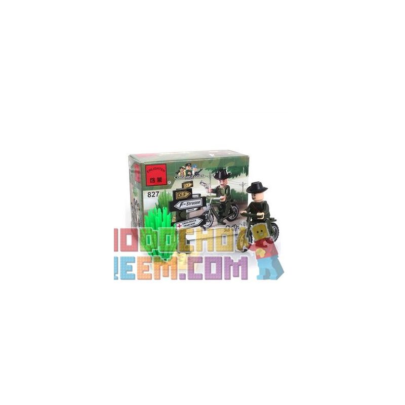 Enlighten 827 Qman 827 Xếp hình kiểu Lego MILITARY ARMY CombatZones Secret Agent Old Agent Điệp Viên Cũ 20 khối