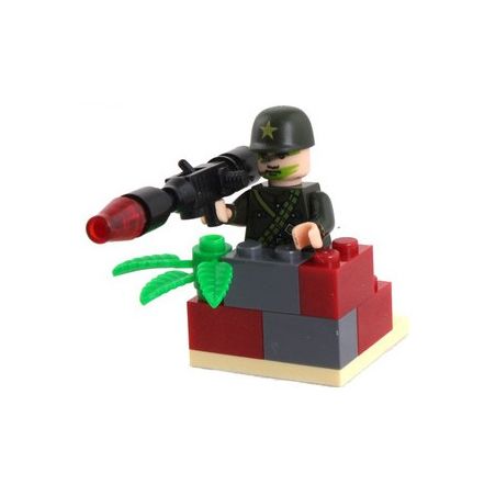 Enlighten 828 Qman 828 non  PHÁO BINH bộ đồ chơi xếp lắp ráp ghép mô hình Military Army COMBATZONES ARTILLERYMAN Quân Sự Bộ Đội 18 khối