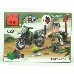 Enlighten 829 Qman 829 Xếp hình kiểu Lego MILITARY ARMY CombatZones Paravane Rider Máy Dò Mìn 19 khối