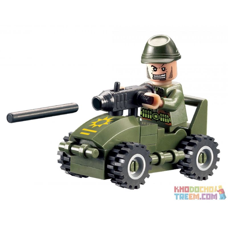 Enlighten 830 Qman 830 Xếp hình kiểu Lego MILITARY ARMY CombatZones Small Chariot Xe Ngựa 28 khối