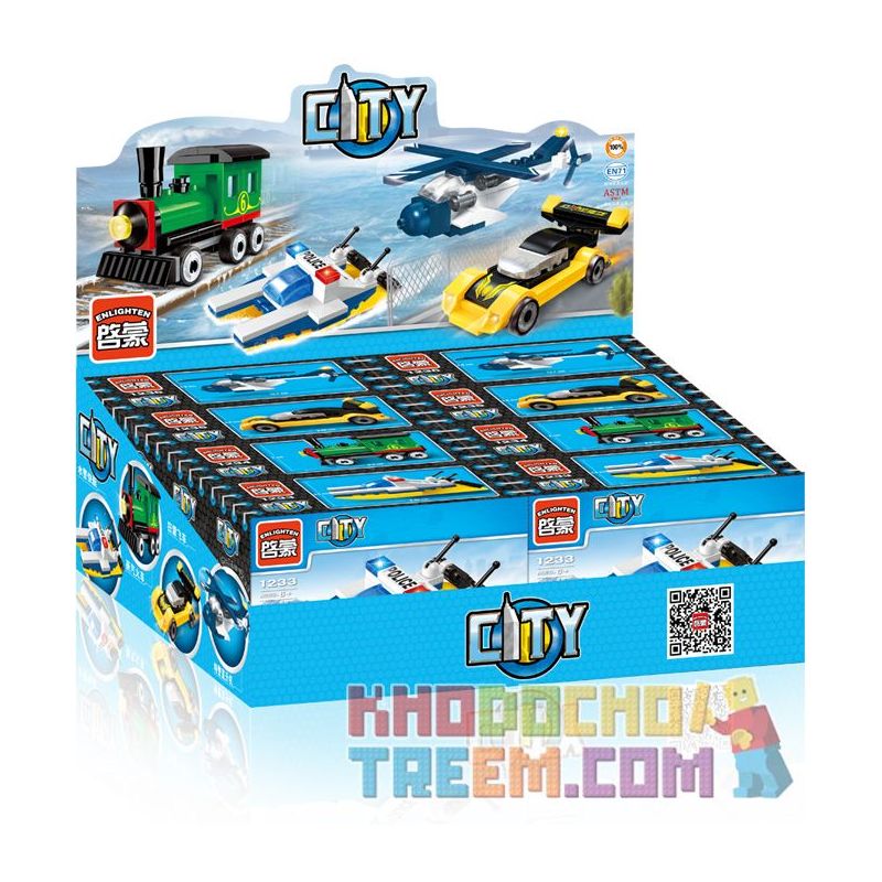 Enlighten 1233 1234 1235 1236 Qman 1233 1234 1235 1236 non  XE MINI 4 LOẠI TÀU CAO TỐC CẢNH SÁT HƠI NƯỚC SIÊU SẤM SÉT KUANG TRỰC THĂNG ĐẶC NHIỆM bộ đồ chơi xếp lắp ráp ghép mô hình Mini Modular Đường Phố Thu Nhỏ