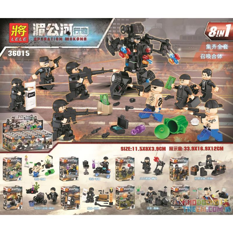 LELE 36015 non Lego 8 NHÂN VẬT NHỎ bộ đồ chơi xếp lắp ráp ghép mô hình Operation Mekong Đội Đặc Nhiệm Mekong