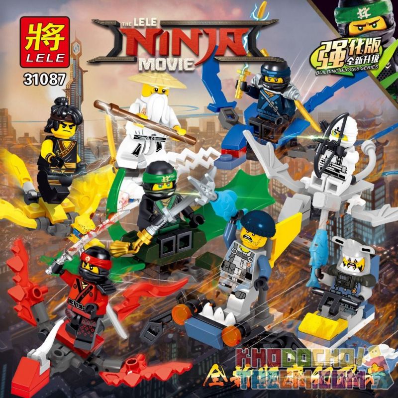 LELE 31087 31087-1 31087-2 31087-3 31087-4 31087-5 31087-6 31087-7 31087-8 Xếp hình kiểu THE LEGO NINJAGO MOVIE The LELE Ninja Movie 8 Miniature Vehicles 8 Xe Cấu Hình Nhỏ gồm 8 hộp nhỏ