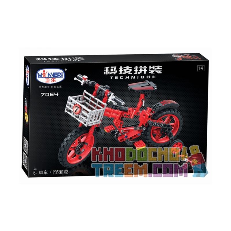 Winner 7064 non  XE ĐẠP TRẺ EM 1 4 tỷ lệ 1:4 bộ đồ chơi xếp lắp ráp ghép mô hình  THE RED BICYCLE Kỹ Thuật Công Nghệ Cao Mô Hình Phương Tiện 235 khối