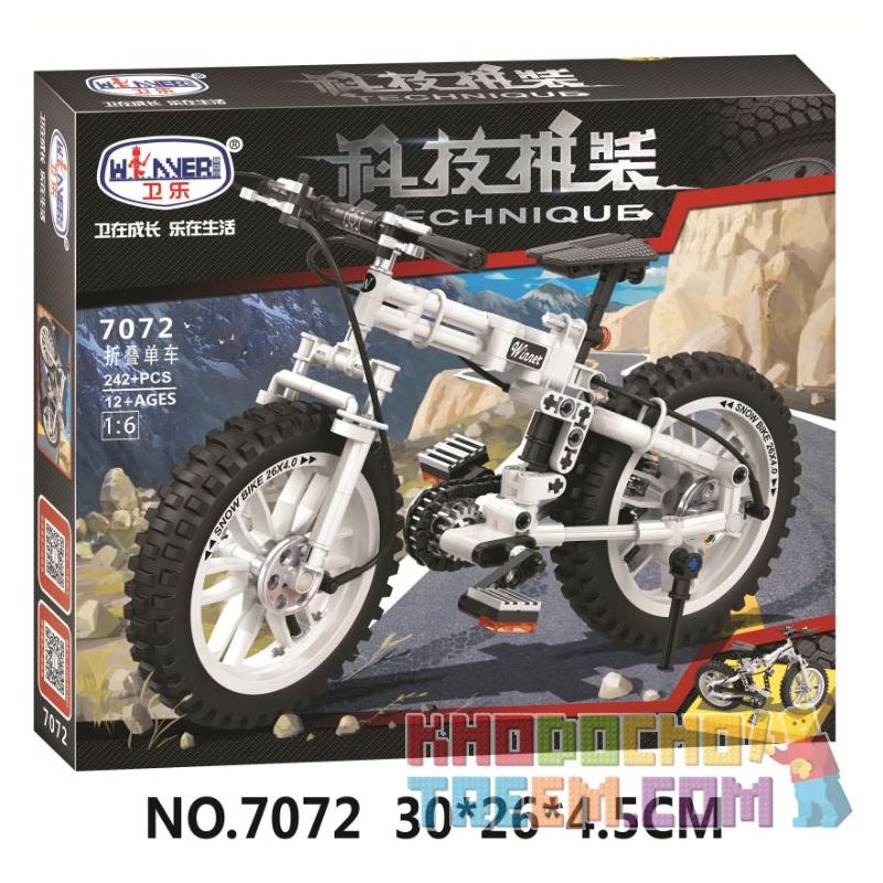 Winner 7072 non  XE ĐẠP GẤP 1 6 tỷ lệ 1:6 bộ đồ chơi xếp lắp ráp ghép mô hình  THE FOLDING BICYCLE Kỹ Thuật Công Nghệ Cao Mô Hình Phương Tiện 242 khối
