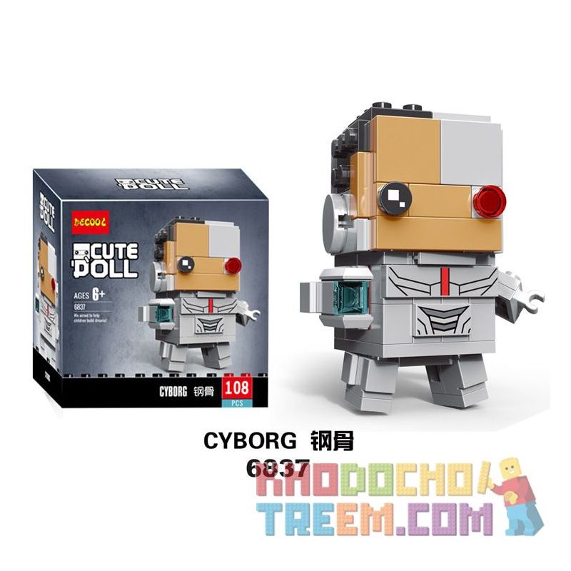 NOT Lego BRICKHEADZ 41601 Cyborg Square Head Boy Steel , Decool 6837 Jisi 6837 LEPIN 43030 Xếp hình Cyborg 108 khối NOT Lego BRICKHEADZ 41601 Cyborg Square Head Boy Steel , Decool 6837 Jisi 6837 LEPIN 43030 Xếp hình Cyborg 108 khối