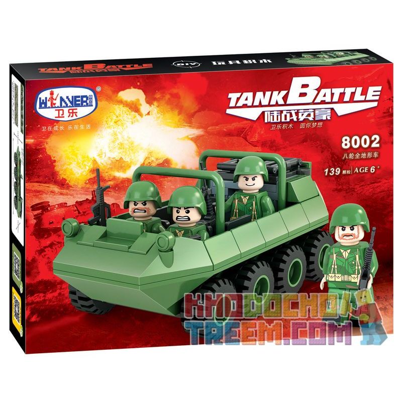 Winner 8002 non  XE ĐỊA HÌNH TÁM BÁNH bộ đồ chơi xếp lắp ráp ghép mô hình Tank Battle TANKBATTLE Xe Tăng Đối Đầu 139 khối