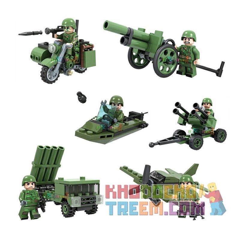 WINNER JEMLOU 8014 8014A 8014B 8014C 8014D 8014E 8014F Xếp hình kiểu Lego TANK BATTLE TankBattle Heroes Of The Land War 6 Types Of Arms Minifigures 6 Cánh Tay Minifigures gồm 6 hộp nhỏ