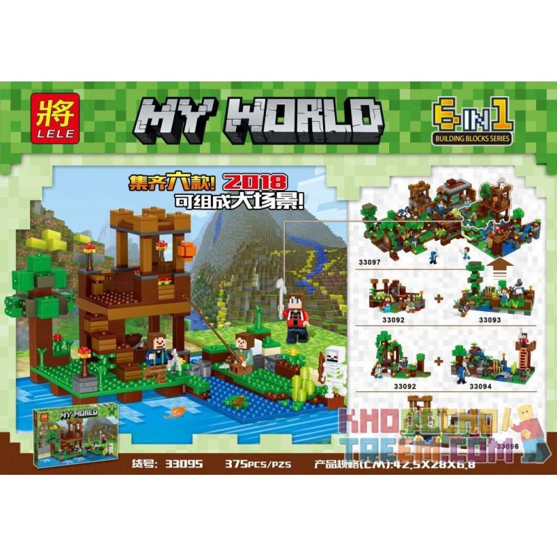 LELE 33092 33093 33094 33095 33096 33097 Xếp hình kiểu Lego MINECRAFT My World Combined Scene 6 Cảnh Kết Hợp 6 Mô Hình gồm 6 hộp nhỏ
