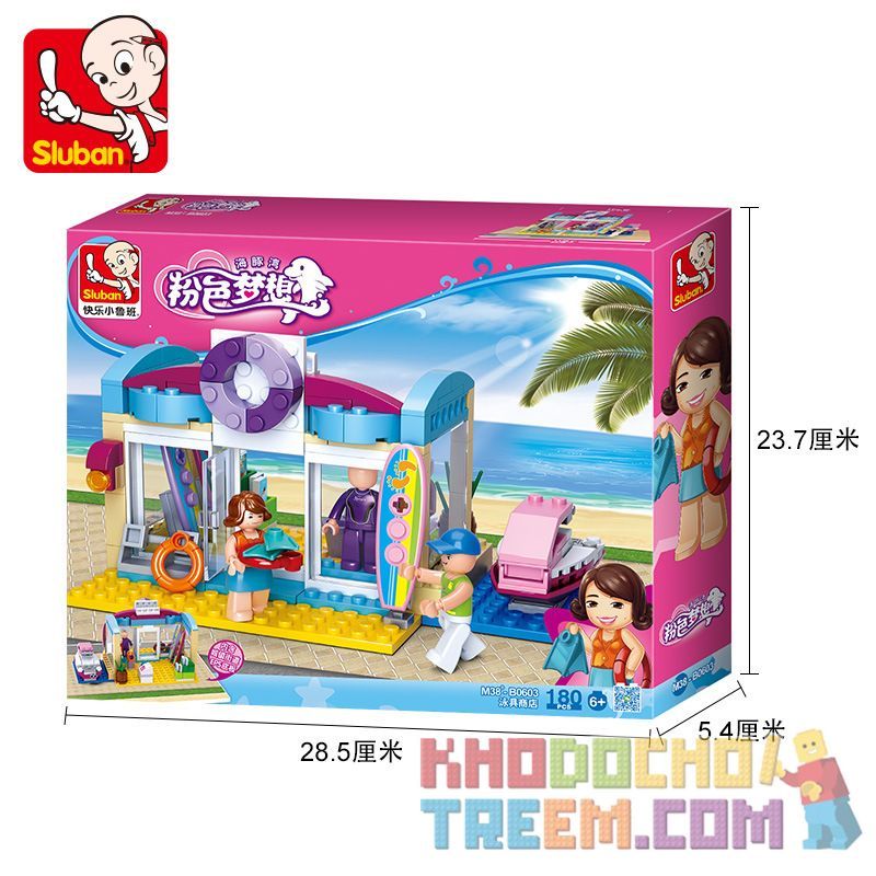 SLUBAN M38-B0603 B0603 0603 M38B0603 38-B0603 non  CỬA HÀNG ĐỒ BƠI bộ đồ chơi xếp lắp ráp ghép mô hình Girl's Dream BEACH SHOP Giấc Mơ Con Gái 180 khối