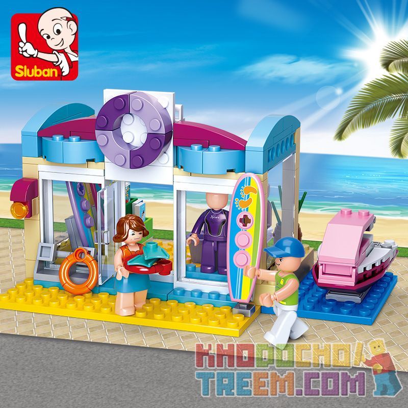 SLUBAN M38-B0603 B0603 0603 M38B0603 38-B0603 non  CỬA HÀNG ĐỒ BƠI bộ đồ chơi xếp lắp ráp ghép mô hình Girl's Dream BEACH SHOP Giấc Mơ Con Gái 180 khối