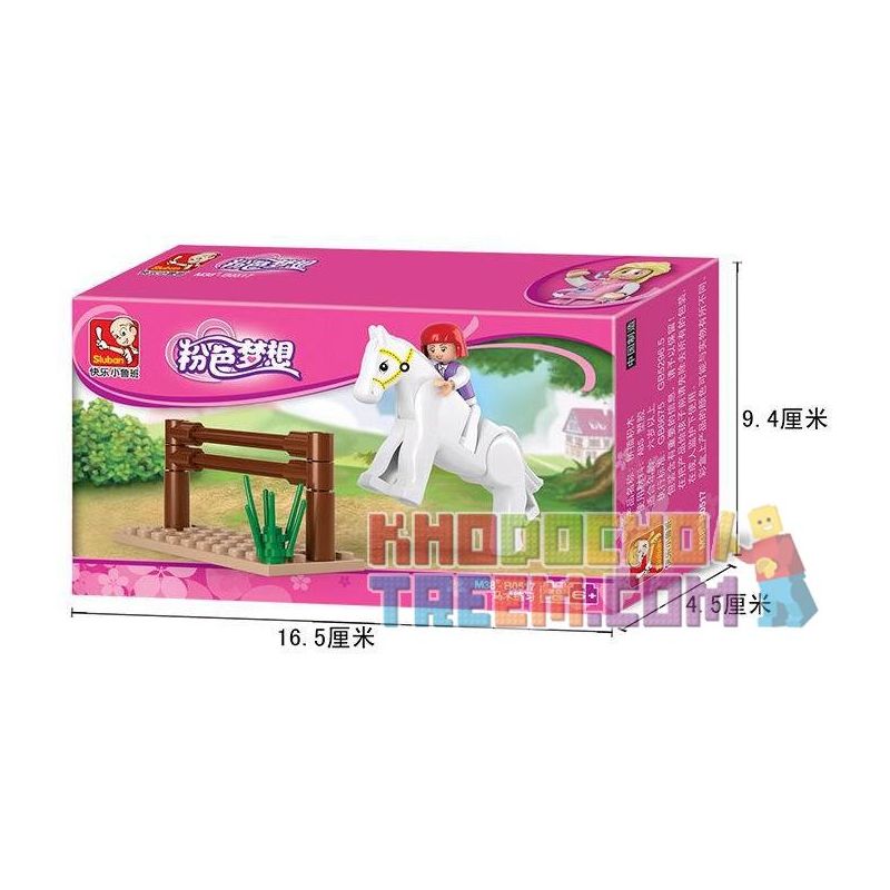 SLUBAN M38-B0517 B0517 0517 M38B0517 38-B0517 non  TẬP CƯỠI NGỰA bộ đồ chơi xếp lắp ráp ghép mô hình Girl's Dream Giấc Mơ Con Gái 20 khối
