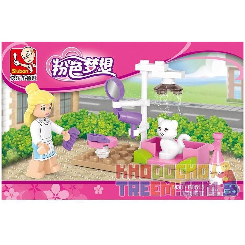 SLUBAN M38-B0515 B0515 0515 M38B0515 38-B0515 Xếp hình kiểu Lego GIRL'S DREAM Dolphin Bay Pink Dream Pet Beauty Chải Lông Cho Thú Cưng 30 khối