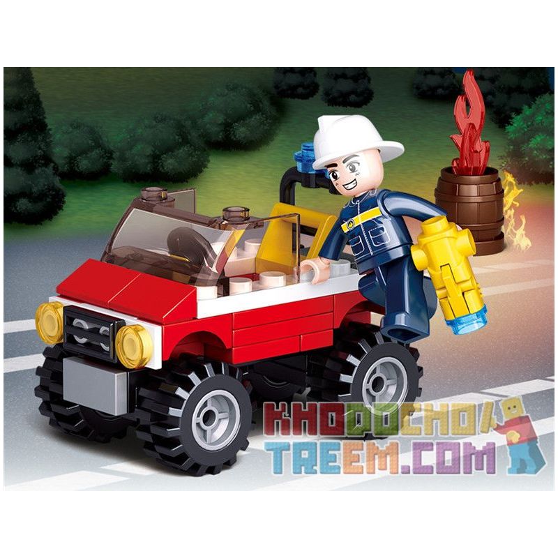 SLUBAN M38-B0621 B0621 0621 M38B0621 38-B0621 non Lego XE CỨU HỎA MỌI ĐỊA HÌNH bộ đồ chơi xếp lắp ráp ghép mô hình Fire Rescure ALL TERRAIN FIRE TRUCK 58 khối