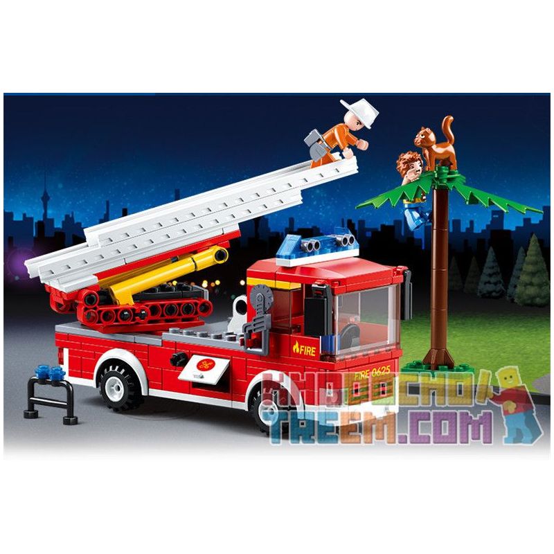 SLUBAN M38-0625 0625 M380625 38-0625 non Lego XE CỨU HỎA THANG bộ đồ chơi xếp lắp ráp ghép mô hình Fire Rescure AERIAL LADDER FIRE TRUCK 269 khối