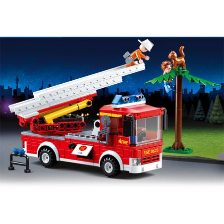 SLUBAN M38-0625 0625 M380625 38-0625 non  XE CỨU HỎA THANG bộ đồ chơi xếp lắp ráp ghép mô hình Fire Rescure AERIAL LADDER FIRE TRUCK 269 khối