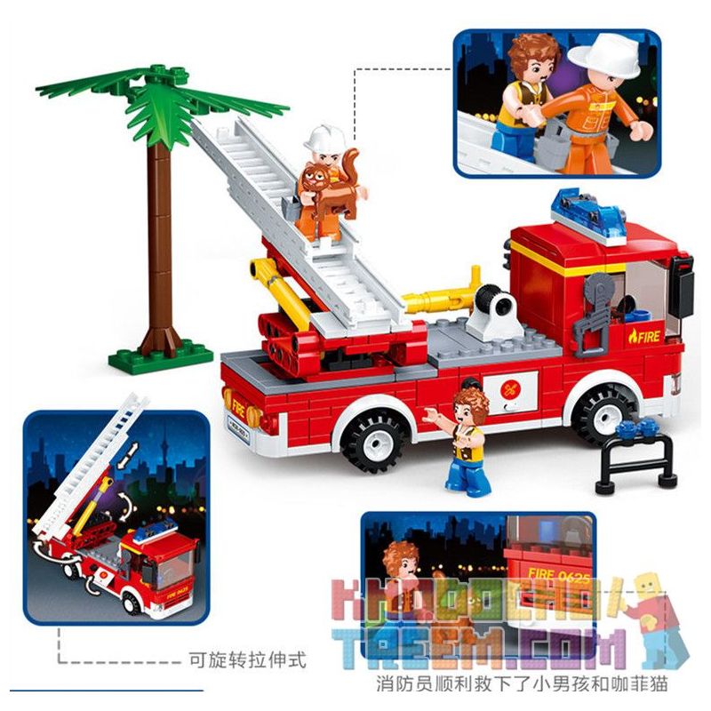 SLUBAN M38-0625 0625 M380625 38-0625 non  XE CỨU HỎA THANG bộ đồ chơi xếp lắp ráp ghép mô hình Fire Rescure AERIAL LADDER FIRE TRUCK 269 khối