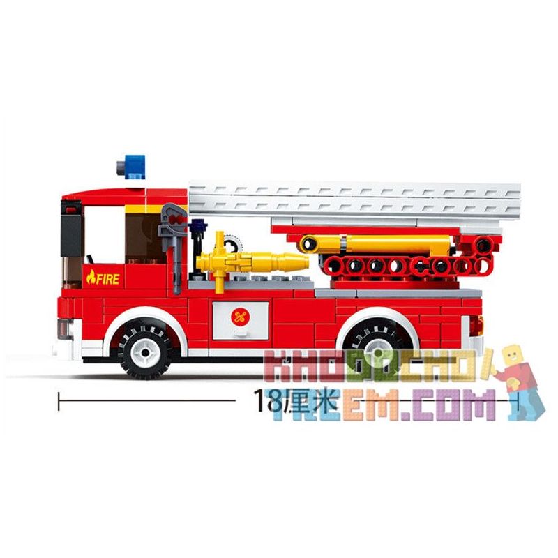 SLUBAN M38-0625 0625 M380625 38-0625 non  XE CỨU HỎA THANG bộ đồ chơi xếp lắp ráp ghép mô hình Fire Rescure AERIAL LADDER FIRE TRUCK 269 khối