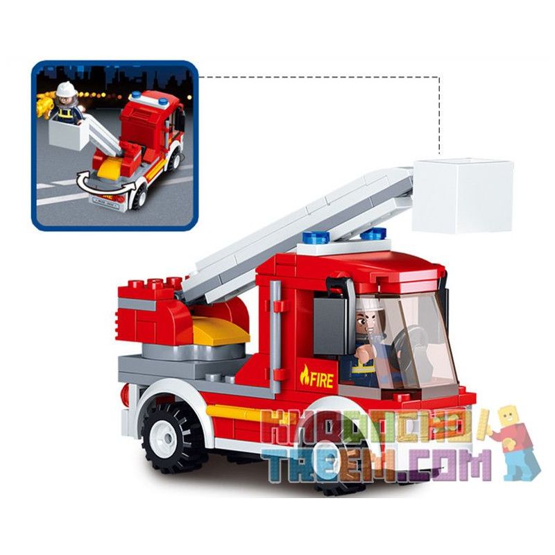 SLUBAN M38-0632 0632 M380632 38-0632 non  XE CỨU HỎA NHỎ ĐI LÊN bộ đồ chơi xếp lắp ráp ghép mô hình Fire Rescure SAMLL FIRE TRUCK 136 khối