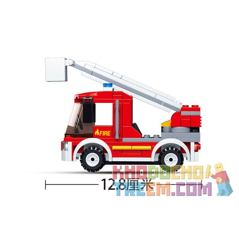 SLUBAN M38-0632 0632 M380632 38-0632 non  XE CỨU HỎA NHỎ ĐI LÊN bộ đồ chơi xếp lắp ráp ghép mô hình Fire Rescure SAMLL FIRE TRUCK 136 khối