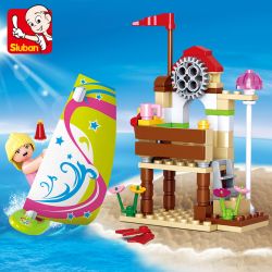 SLUBAN M38-B0601 B0601 0601 M38B0601 38-B0601 Xếp hình kiểu Lego GIRL'S DREAM Windsurf Adventures Dolphin Bay Pink Dream Flavor Bảng Sóng Gió Vui Nhộn 84 khối