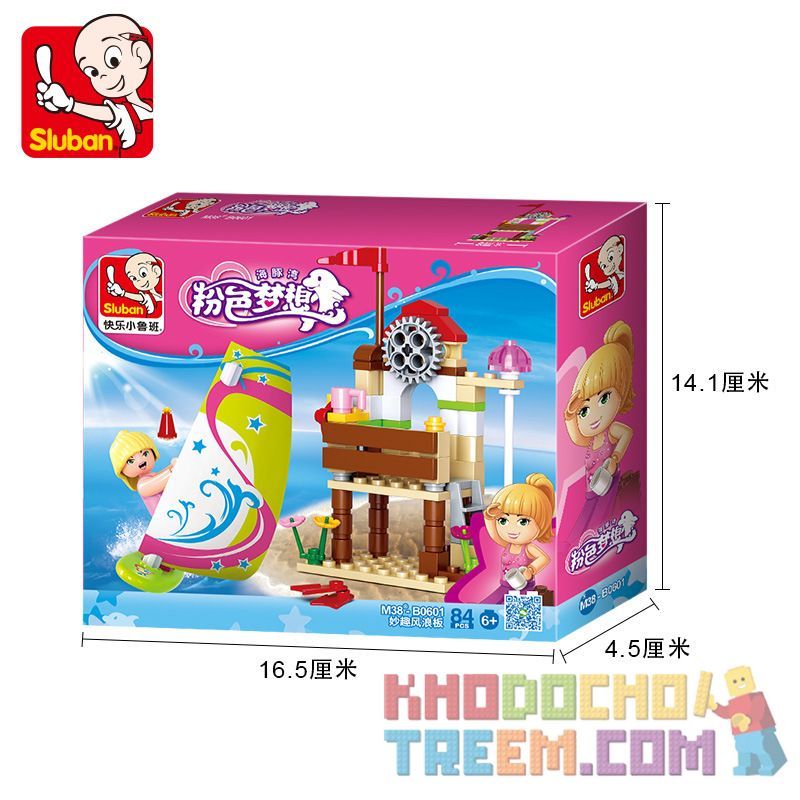 SLUBAN M38-B0601 B0601 0601 M38B0601 38-B0601 non  BẢNG SÓNG GIÓ VUI NHỘN bộ đồ chơi xếp lắp ráp ghép mô hình Girl's Dream WINDSURF ADVENTURES Giấc Mơ Con Gái 84 khối