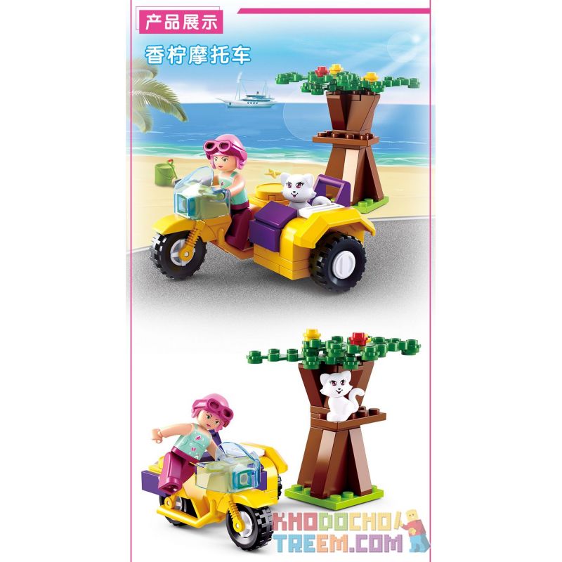 SLUBAN M38 non  4 LOẠI PHƯƠNG TIỆN bộ đồ chơi xếp lắp ráp ghép mô hình Girl's Dream Giấc Mơ Con Gái 283 khối