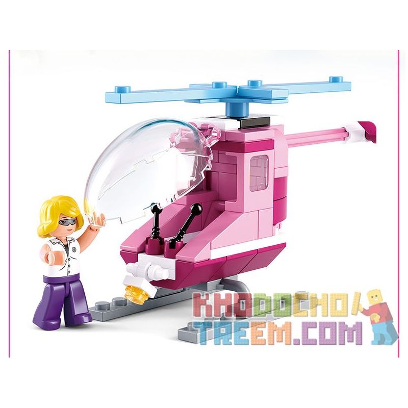 SLUBAN M38 non  4 LOẠI PHƯƠNG TIỆN bộ đồ chơi xếp lắp ráp ghép mô hình Girl's Dream Giấc Mơ Con Gái 283 khối