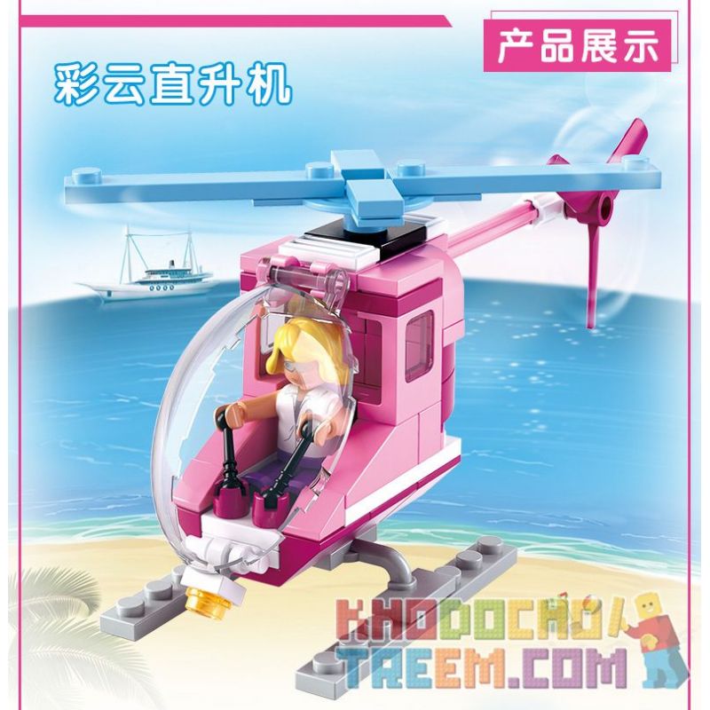 SLUBAN M38 non  4 LOẠI PHƯƠNG TIỆN bộ đồ chơi xếp lắp ráp ghép mô hình Girl's Dream Giấc Mơ Con Gái 283 khối