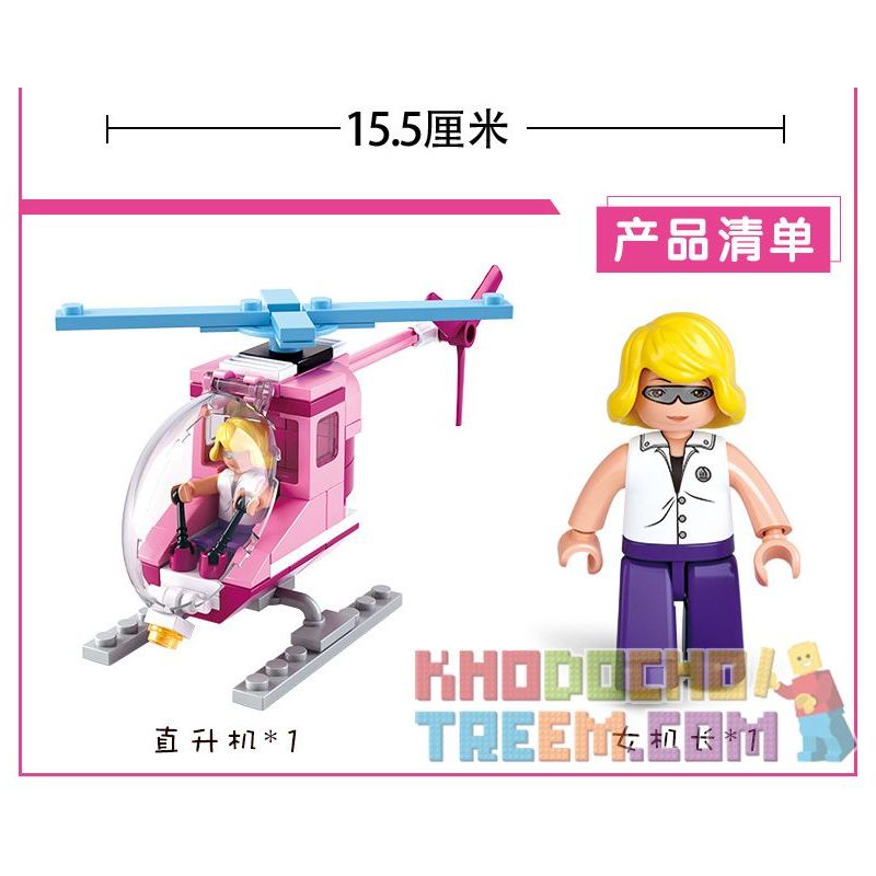 SLUBAN M38 non  4 LOẠI PHƯƠNG TIỆN bộ đồ chơi xếp lắp ráp ghép mô hình Girl's Dream Giấc Mơ Con Gái 283 khối