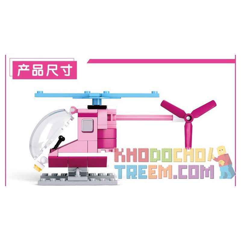 SLUBAN M38 non  4 LOẠI PHƯƠNG TIỆN bộ đồ chơi xếp lắp ráp ghép mô hình Girl's Dream Giấc Mơ Con Gái 283 khối