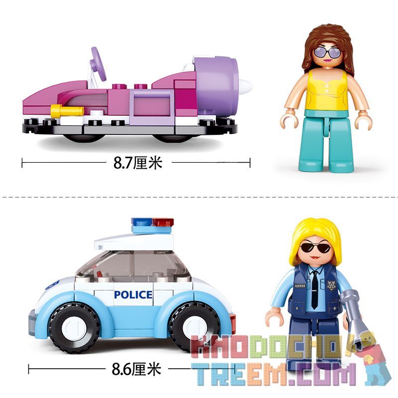 SLUBAN M38 non  4 LOẠI PHƯƠNG TIỆN bộ đồ chơi xếp lắp ráp ghép mô hình Girl's Dream Giấc Mơ Con Gái 283 khối