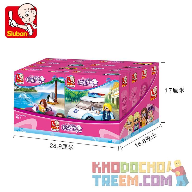 SLUBAN M38 non  4 LOẠI PHƯƠNG TIỆN bộ đồ chơi xếp lắp ráp ghép mô hình Girl's Dream Giấc Mơ Con Gái 283 khối