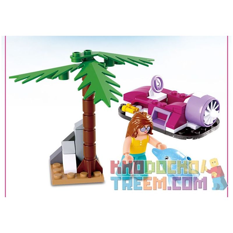 SLUBAN M38 non  4 LOẠI PHƯƠNG TIỆN bộ đồ chơi xếp lắp ráp ghép mô hình Girl's Dream Giấc Mơ Con Gái 283 khối