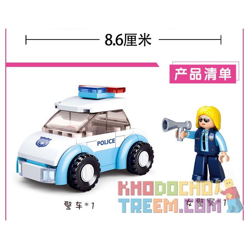 SLUBAN M38 non  4 LOẠI PHƯƠNG TIỆN bộ đồ chơi xếp lắp ráp ghép mô hình Girl's Dream Giấc Mơ Con Gái 283 khối