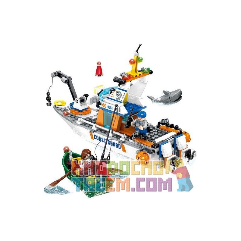 SEMBO SD9551 9551 Xếp hình kiểu Lego RESCUE TEAM Doomsday Rescue Rescue Sea Angler Giải Cứu Người Câu Cá 248 khối