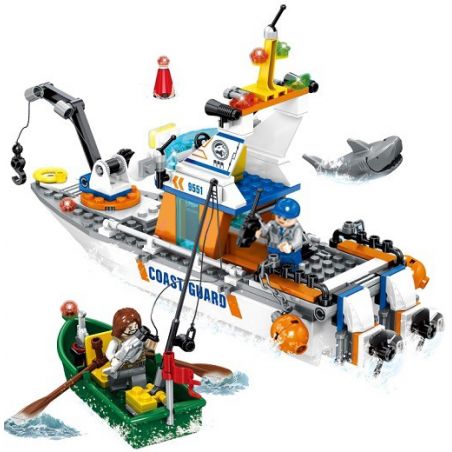 SEMBO SD9551 9551 non  GIẢI CỨU NGƯỜI CÂU CÁ bộ đồ chơi xếp lắp ráp ghép mô hình Rescue Team Đội Cứu Hộ 248 khối