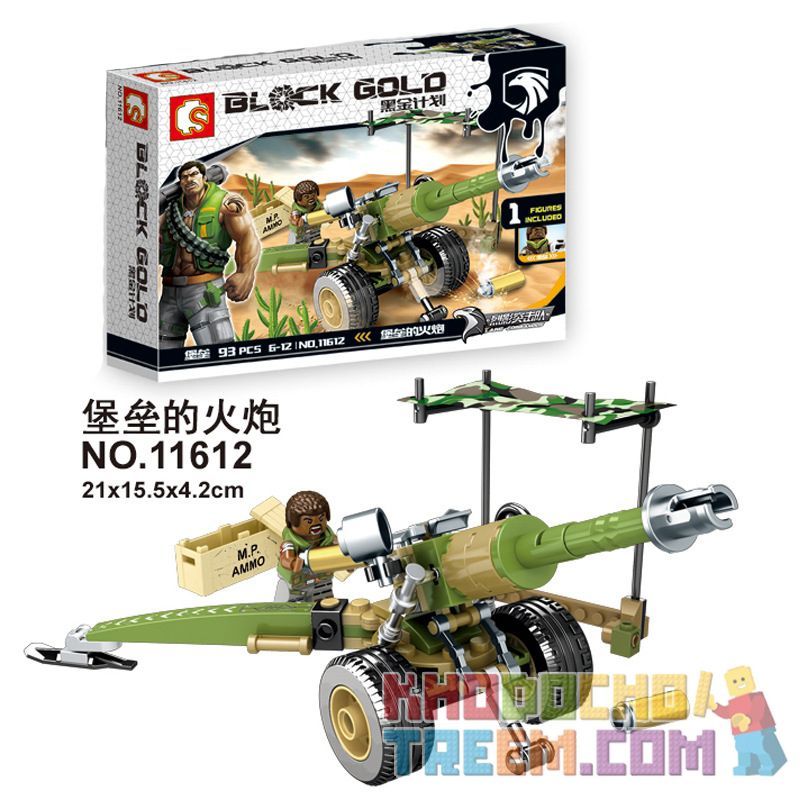 SEMBO 11612 Xếp hình kiểu Lego Black Gold Fortress Artillery Pháo đài 93 khối SEMBO 11612 Xếp hình kiểu Lego Black Gold Fortress Artillery Pháo đài 93 khối