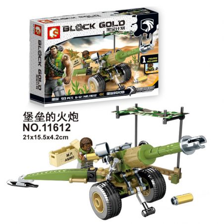 SEMBO 11612 non  PHÁO ĐÀI bộ đồ chơi xếp lắp ráp ghép mô hình Black Gold Cuộc Chiến Vàng Đen 93 khối