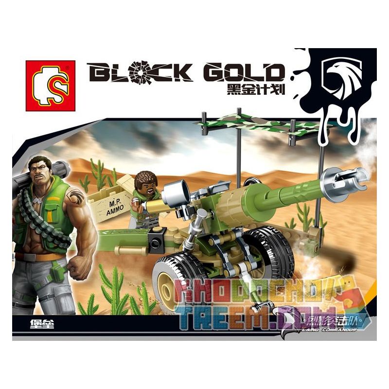 SEMBO 11612 non  PHÁO ĐÀI bộ đồ chơi xếp lắp ráp ghép mô hình Black Gold Cuộc Chiến Vàng Đen 93 khối