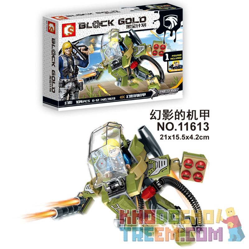 SEMBO 11613 Xếp hình kiểu Lego BLACK GOLD Black Plan Phantom Ma 104 khối