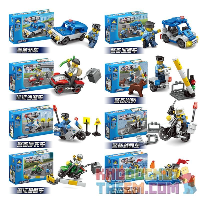 Kazi KY67253 67253 non Lego 8 XE CẤU HÌNH NHỎ bộ đồ chơi xếp lắp ráp ghép mô hình Police CITY POLICE Cảnh Sát