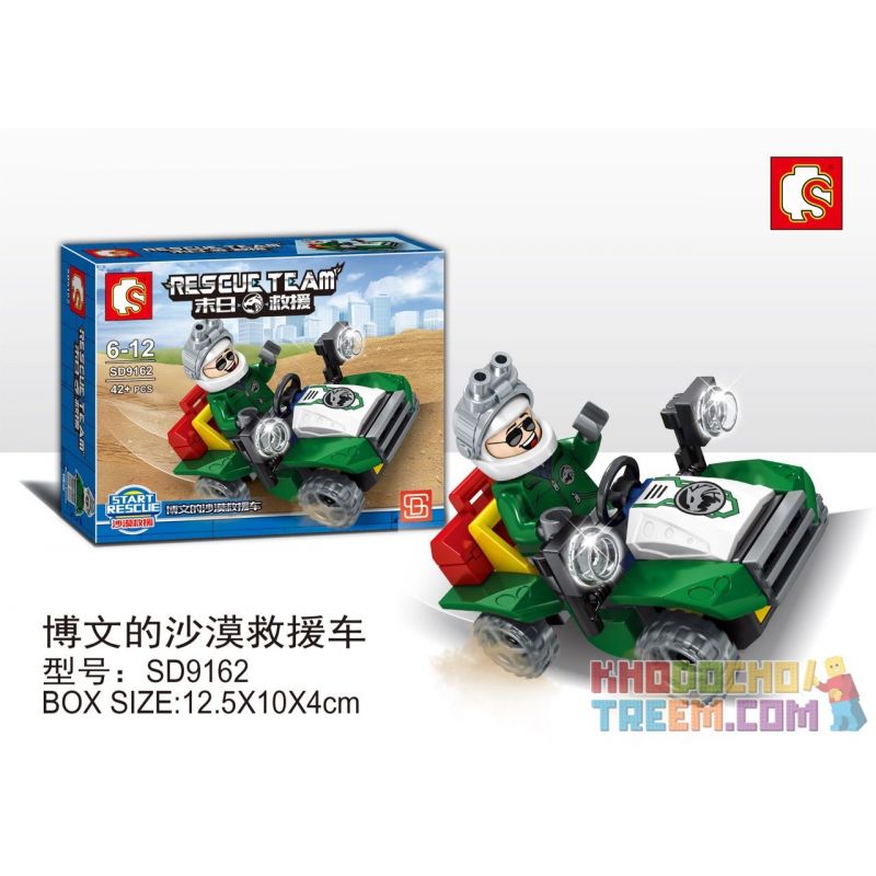 SEMBO SD9162 9162 Xếp hình kiểu Lego RESCUE TEAM Doomsday Rescue Bo Wen's Desert Rescue Vehicle Xe Cứu Hộ Sa Mạc Của Bowen 42 khối