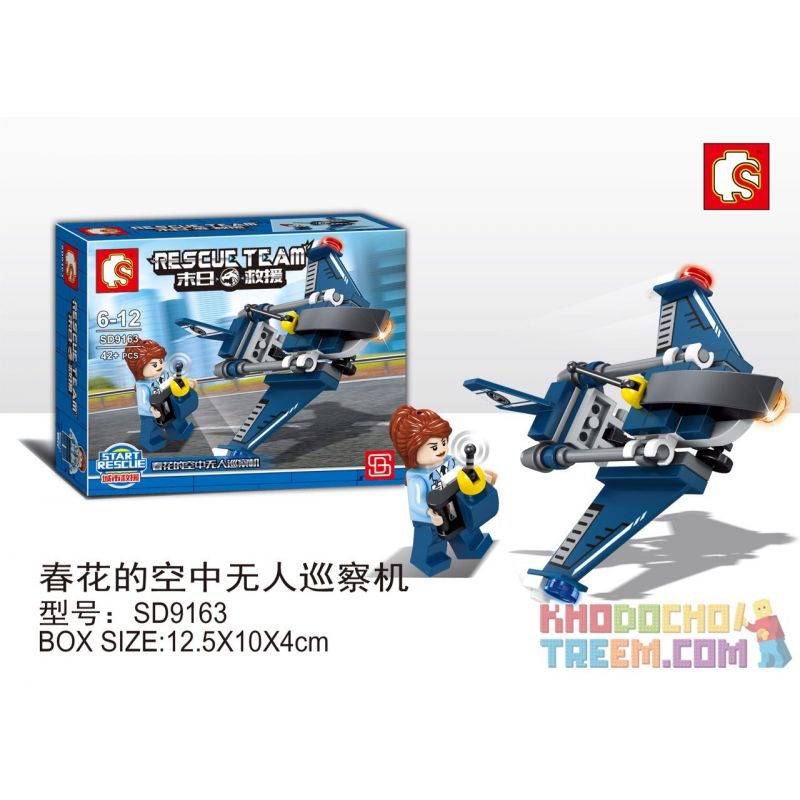 SEMBO SD9163 9163 Xếp hình kiểu Lego RESCUE TEAM Doomsday Rescue Chunhua's Unmanned Aerial Inspection Aircraft Máy Bay Không Người Lái Của Chunhua 42 khối