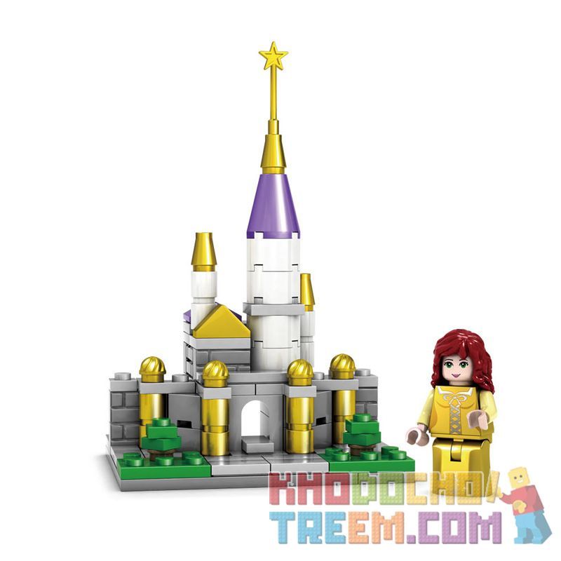 Kazi KY98709 98709 non  LÂU ĐÀI VÀNG TƯỞNG TƯỢNG BỐN TRONG MỘT bộ đồ chơi xếp lắp ráp ghép mô hình  Các Bạn Gái