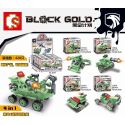 SEMBO 11517 11518 11519 non Lego 4 CỖ XE KẾT HỢP TRONG 1 bộ đồ chơi xếp lắp ráp ghép mô hình Black Gold Cuộc Chiến Vàng Đen 79 khối