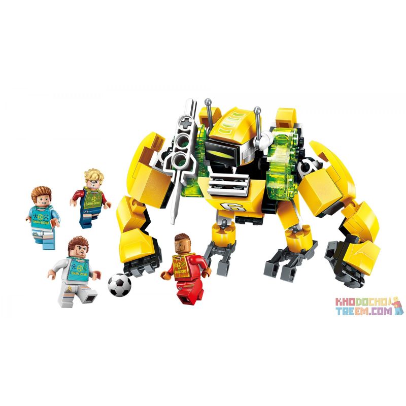 Enlighten 3001 Qman 3001 non Lego BẢO VỆ KHU VỰC CẤM bộ đồ chơi xếp lắp ráp ghép mô hình Transformers SUPER SOCCER Robot Đại Chiến Người Máy Biến Hình 147 khối