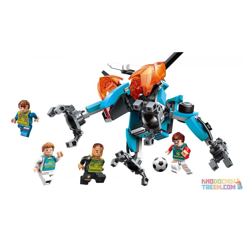 Enlighten 3002 Qman 3002 non Lego XÉ BỎ HÀNG PHÒNG THỦ bộ đồ chơi xếp lắp ráp ghép mô hình Transformers SUPER SOCCER Robot Đại Chiến Người Máy Biến Hình 155 khối