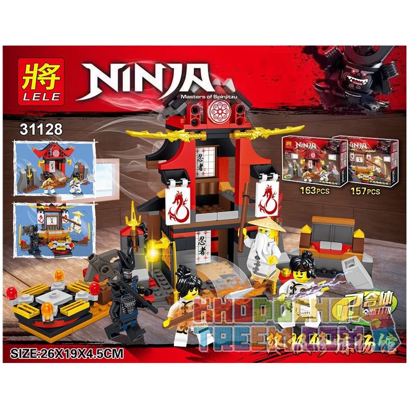 LELE 31128-1 31128-2 31128 non Lego ĐỊA ĐIỂM ĐÀO TẠO CUỐI CÙNG bộ đồ chơi xếp lắp ráp ghép mô hình The Lego Ninjago Movie NINJA MASTERS OF SPINJITZ Ninja Lốc Xoáy 220 khối