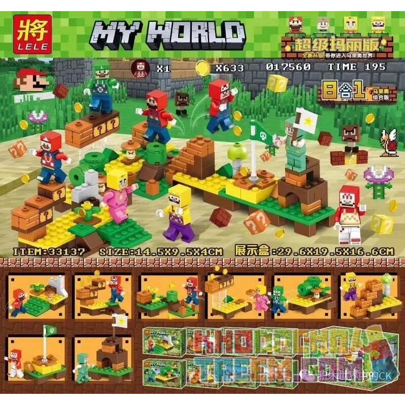 LELE 33137 non Lego PHIÊN BẢN KẾT HỢP CẢNH SUPER MARIO 8 bộ đồ chơi xếp lắp ráp ghép mô hình Minecraft Game Xây Dựng